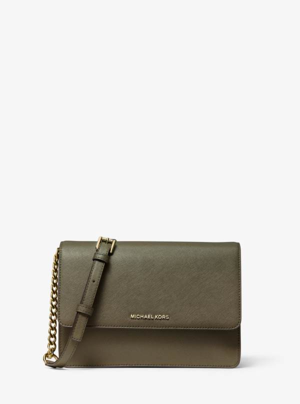 Damske Crossbody Kabelka Michael Kors Daniela Large Saffiano Leather Olivovo Zelená - Kabelky Michael Kors Levně | WKOQR-6021